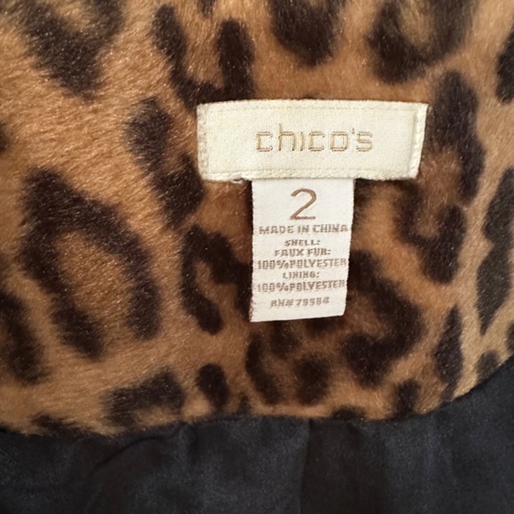 CHICO'S Leopard Print Jacket / Size 14 - Picture 3 of 7